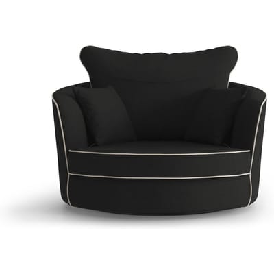 Fauteuil Vendôme linnen draaibaar met contrast piping | NADUVI Collection