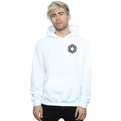 Star Wars Heren The Mandalorian Galactic Empire Insignia Breast Print Hoodie (Wit)
