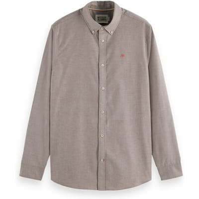 Scotch & Soda Solid Regular-fit Oxford Shirt Soft Silt Taglia: S | Camicie Casual Outlet | Uomo