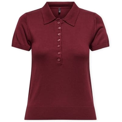 Polo Shirt Korte Mouw Only Polo Catherine - Cabernet