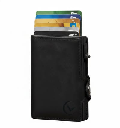 VEXON Ultra Slim -Wallet pro - Premium Wallet Slim - Creditcardholder - Pasjeshouder Zwart - 7 Pasjes + Briefgeld - RFID Creditcardhouder - Pasjeshouder Mannen & Vrouwen - Pasjeshouder Uitschuifbaar - Kaarthouder - Kaarthouder Pasjes - Zwart