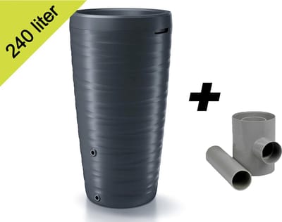 Maze regenton 2in1 240l antraciet met vulautomaat