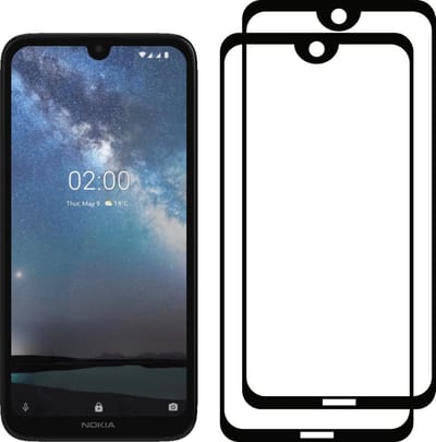 Smartphonica 2 Stuks Screenprotector Geschikt voor Nokia 2.2 - Full Cover Tempered Glass - Gehard glas Geschikt voor Nokia 2.2 geschikt voor Nokia 2.2