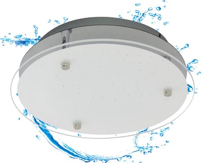 Trango Moisture Room IP44 LED Plafondspot 3101 voor Badkamer 3-Traps Dimbaar *EVA* incl. 12 Watt 3000K warm witte LED Module - Design Kristallen Effect Glazen Lampenkap, Plafondlamp, Wandlamp, Badkamerlamp