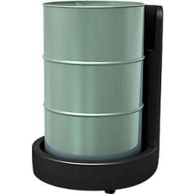 ESD-vatenroller met rok en duwbeugel, polyethyleen, B 720 x D 800 x H 1025 mm, voor stalen vaten van 200 l, kunststof vaten van 220 l, tot 300 kg