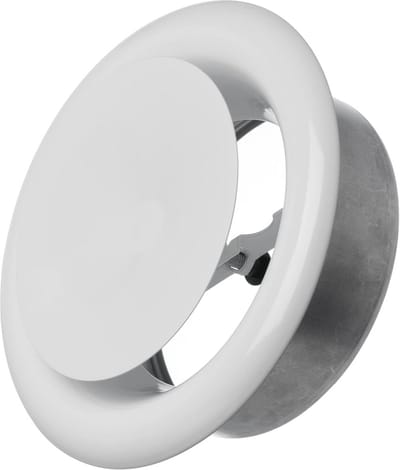 Wit Metaal Anemostaat Ø 125 mm - Rond Ventilatieventiel met Montagering