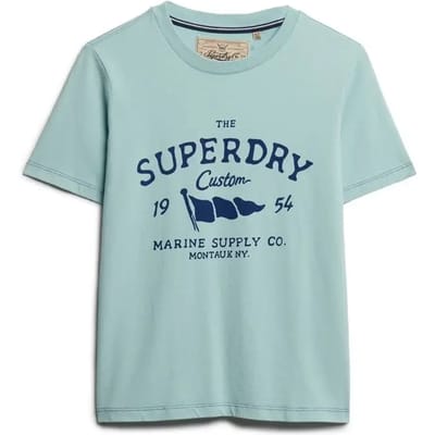 Superdry Heritage Hamptons T-shirt Light Blue Grootte: 42
