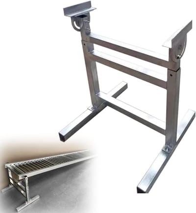 Transportbandsteun - Losrol Hulp - Zwaar Laden - Verstelbaar Rolsysteem - 200 kg Capaciteit - Zilver