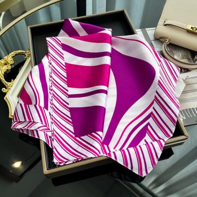 Luxe Print Hoofdband Sjaal Dames Mode Zijde Satijn Haarband Tas Pols Foulard Bandana Neckerhicef Sjaal Wraps Hijab pink