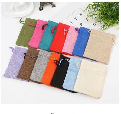 Dailygoods- Katoenen Zakjes 10 Stuks - Katoenen Zakjes met Koord - Cadeauzakjes - Sieradenzakjes - Handwerk - 20 x 30 cm - Trekkoordtas