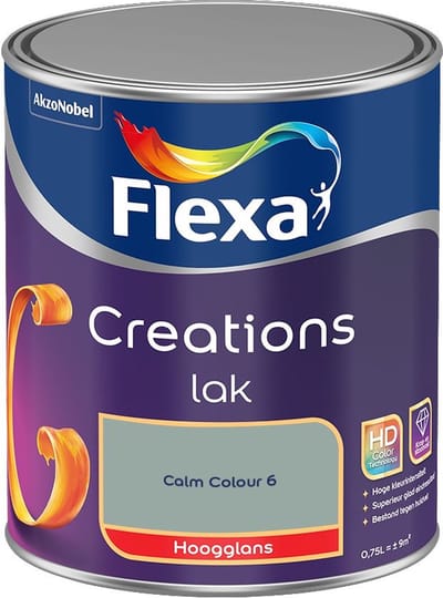 Flexa - Creations Lak Hoogglans - Calm Colour 6 - Mengverf - 750 Ml