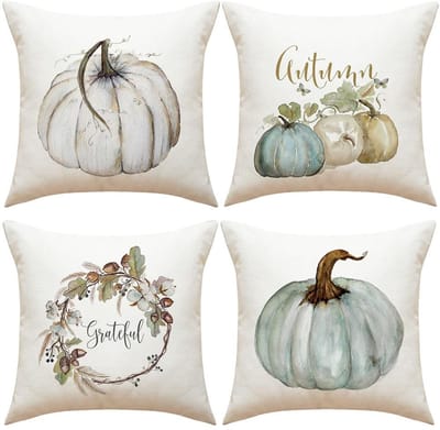 Dailygoods- Kussenslopen 50 x 50 cm - Set van 4 - Herfstdecoratie - Machinewasbaar - Bankkussenslopen - Milieuvriendelijke inkt - Uitstekende afwerking - Kussenhoezen