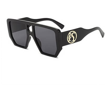 Lunettes de soleil carrées rétro dégradé léopard grande monture pour femme, double pont unique, simples et décontractées, lunettes de soleil Stt pour homme, protection UV 400 as  picture