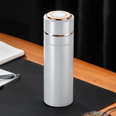 Bouteille Thermos 500ML en Acier Inoxydable Portable Ouverture du Couvercle en un Clic Mug Thermique Tasse à Café Ménagère Bouteille d'Eau à Thé 500ML white