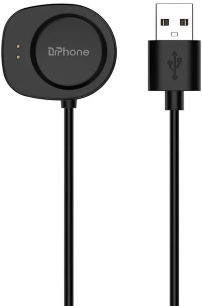 DrPhone USB Oplaadkabel 1m – Geschikt voor Amazfit T-Rex 3 A2322 & Balance 2 A2286 – Magnetische Smartwatch Charger 5V 1A - Zwart