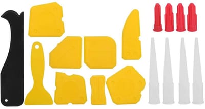 Kit Afwerkset - Voeg Gereedschap - Gladde Voegen Maken - 17 Delige Set - 0-28mm - Grijs