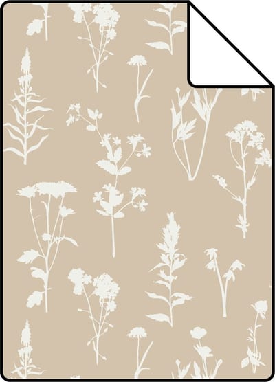 Proefstaal ESTAhome behang veldbloemen zand beige - 26.5 x 21 cm - 139484-S