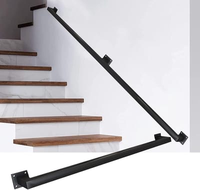 Trapleuning - Leuning set - Veilige ondersteuning - Smeedijzer met anti-roest - 300 cm - Zwart