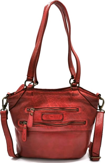 Hillburry Leren Shopper met lange dubbele hengsels gewassen Hillburry Leren Shopper met lange dubbele hengsels rood Sterk en soepel gewassen leer - (bxhxd) ca. 32cm x 23cm x 10cm