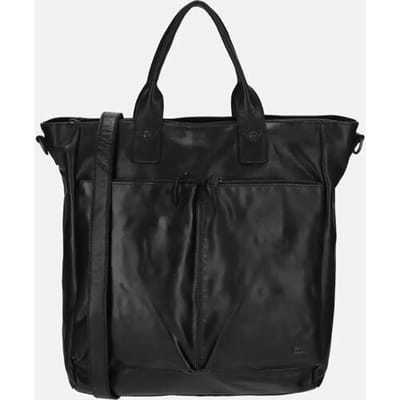Bear Design Vera Leren Handtas met 14 inch Laptopvak - Zwart