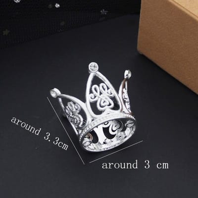 Kleine Metalen Kroon voor Kinderen Prom Verjaardag Koninklijke Diadeem Meisjes Tiara's en Kronen Sieraden Feest Prom Kleine Kroon Taartdecoratie brown