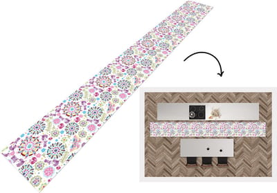 Keukenloper - Keukenmat - Regenboog - Bloemen - Vlinder - Design - 400x50 cm - Keuken vloerkleed
