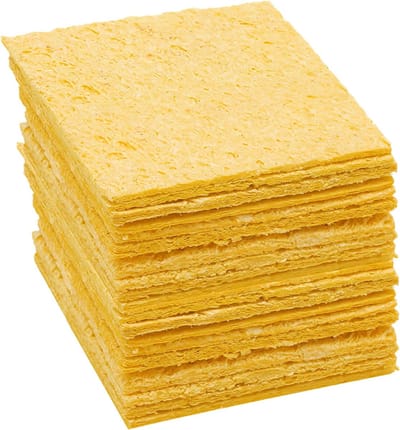 Schoonmaak Spons voor Solderen, 20 Stuks, Ideaal voor Werkbanken en Werkplaatsen, Verwijdert Tin en Vervuiling, 61 x 61 x 2.7 mm