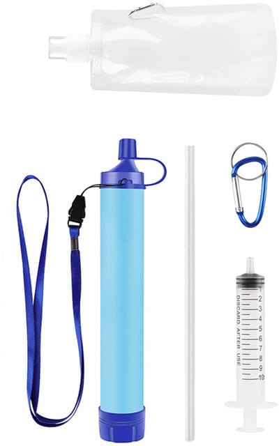 Waterfilter - Water Zuiveringspomp - Outdoor life - waterfilter survival - Noodpakket - Filtert 1500L Totaal - Water Filter Straw - Water Filtersysteem - Overlevingsuitrusting - Survival Kit - waterfilter noodpakket