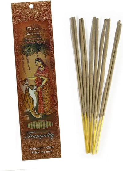 Wierooksticks, handgerold, 'Ragini Sehuti' met rozemarijn en ylang ylang, 20 sticks