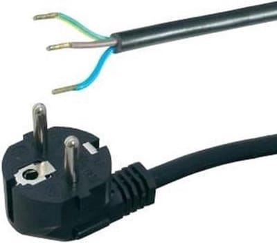 Aansluitsnoer 3x1.5mm2 2 meter zwart PVC - stroomkabel
