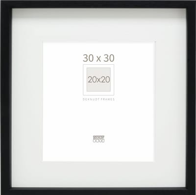 Deknudt Frames Fotolijst - zwart met passe-partout - 20x20 / 30x30 cm