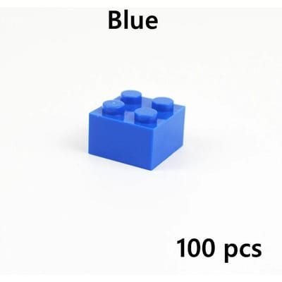 Meerdere Kleuren DO-IT-YOURSELF Bulk Bouwstenen Set 3003 2x2 Noppen Leergericht Creatief Tijdloos Onderdelen 2*2 Noppen Dikke stenen 100 stuks blauw