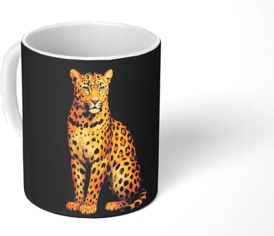 Mok - Koffiemok - Panter - Realistisch - Bruin - Mokken - 350 ML - Beker - Koffiemokken - Theemok