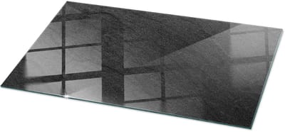 Tulup Tafelblad Glas - Natuursteen Textuur Glasplaat Tafel - 100 cm x 50 cm - Zwart Veiligheidsglas - Rechthoekig Tafelblad Glas - Glazen Tafelblad Geschikt voor de Keukentafel - Glazen Tafelblad