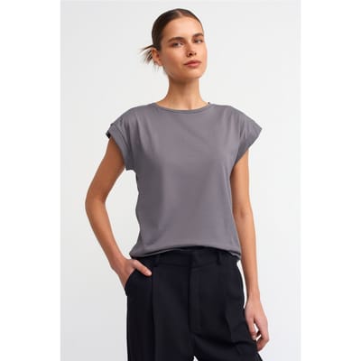 Dames Katoenen T-shirt met Ronde Hals