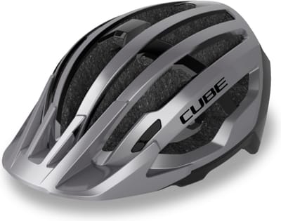 CUBE Fietshelm Offpath - 52-57 cm - Mountainbikehelm - 19 Ventilatiegaten - SNAP 360 fit-systeem - MTB - Verstelbaar - EPS Double In-Mould - M - Grijs