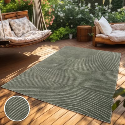 Paco Home Vloerkleed Voor Binnen En Buiten Balkon Terras Scandinavisch Boho Eenkleurig 200x290 cm