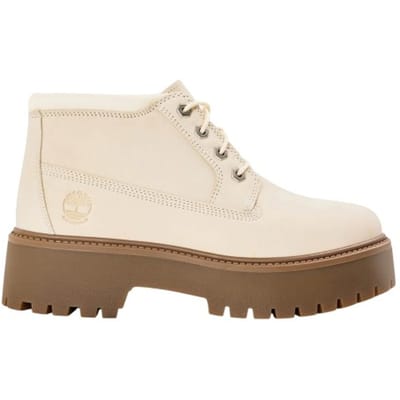 Timberland Dames Stone Street Leren Waterdichte Enkellaarsjes (Wit)