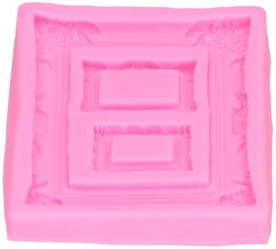 Store_8 - Retro Fotolijst En Spiegel Frame - Siliconen Mal Taart Decoratie - Roze - Chocolade Mal - Geschikt voor DIY Taarten - Taartvorm