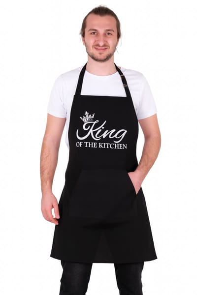Royal Keukenschort - Zwart - 60 x 80 cm - Verstelbaar Keukenschort Heren - Horecakwaliteit - King of The Kitchen