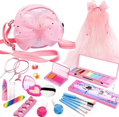 Make-up Speelset - Cosmetica Koffer - Fantasie Spelen - Wasbaar en Draagbaar - 21 x 17 x 8 cm - Meerkleurig