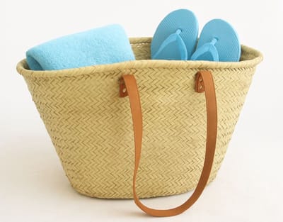 Boodschappentas - Riet – Shopper - Rieten Strandtas - 50 (B) x 35 (H) x 26 (D) cm - Lang Hengsel - Shopping Bag - Ibiza Strandtas - Boodschappentassen Stevig - 100% Natuurlijke Materialen