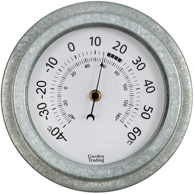Allecto - Vintage tuinthermometer - Weerbestendig - Wandmontage - Zilver - Analoge thermometer - Perfect voor binnen en buiten - Stijlvol design