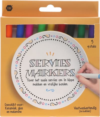 Servies stiften 9 stuks - stiften voor borden - porselein stiften - glas stiften - stiften -