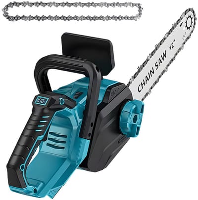 12V Accu Kettingzaag 12 Inch – 1200W Brushless Motor met LCD-display – Lichtgewicht Boomzaag voor Hout, Tuin & Brandhout – Zonder Accu en Lader