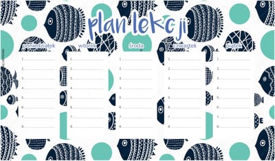 Wallvy Serie - Magnetische Lesplanner - 30x17,5CM - Droog uitwisbaar - Abstracte Vissen
