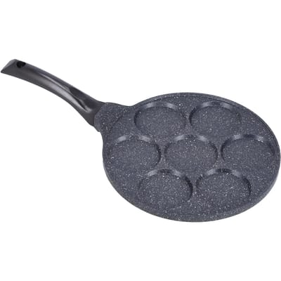 7-gaats Koekenpan Mini Pannenkoekenpan met Platte Bodem Anti-aanbak Hamburg Eierkoekenpan voor Keuken