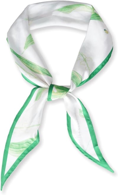 Elegante Zijden Sjaal 120 cm x 36 cm met Diamantpatroon en Kleurvolle Bloemenprint - Lichtgewicht Accessoire voor Blazer en Mode