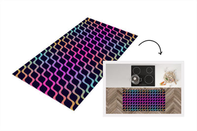 Keukenloper - Loper keuken - Design - Abstract - Neon - 120x60 cm - Keukenloper vinyl