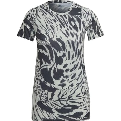 Adidas Fast Aop T-shirt Met Korte Mouwen Groen M Vrouw